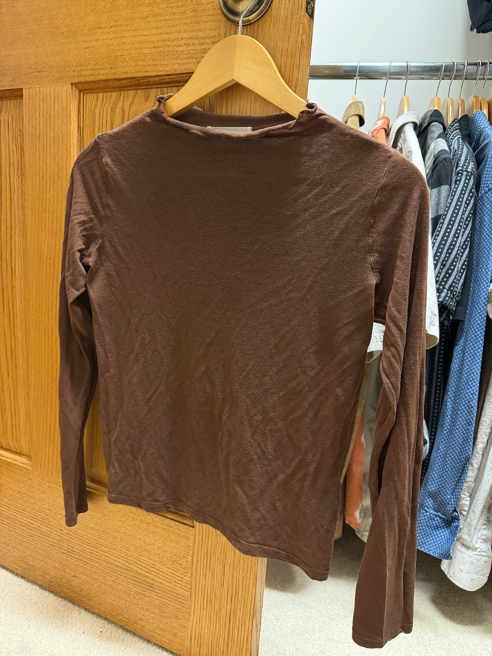 Wishlist Brown Long Sleeve Crewneck Top